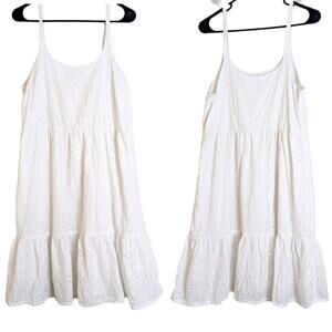 Lucky Brand Cottagecore Babydoll Eyelet Ruffled Dress Women's Small